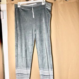 Womens Large Stretchy Gray Pajama Drawstring Pants